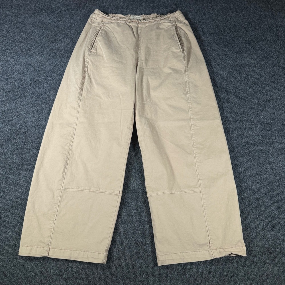 Pilcro Anthropologie Izzie Relaxed Pull On Barrel Pants Womens Small Beige Twill